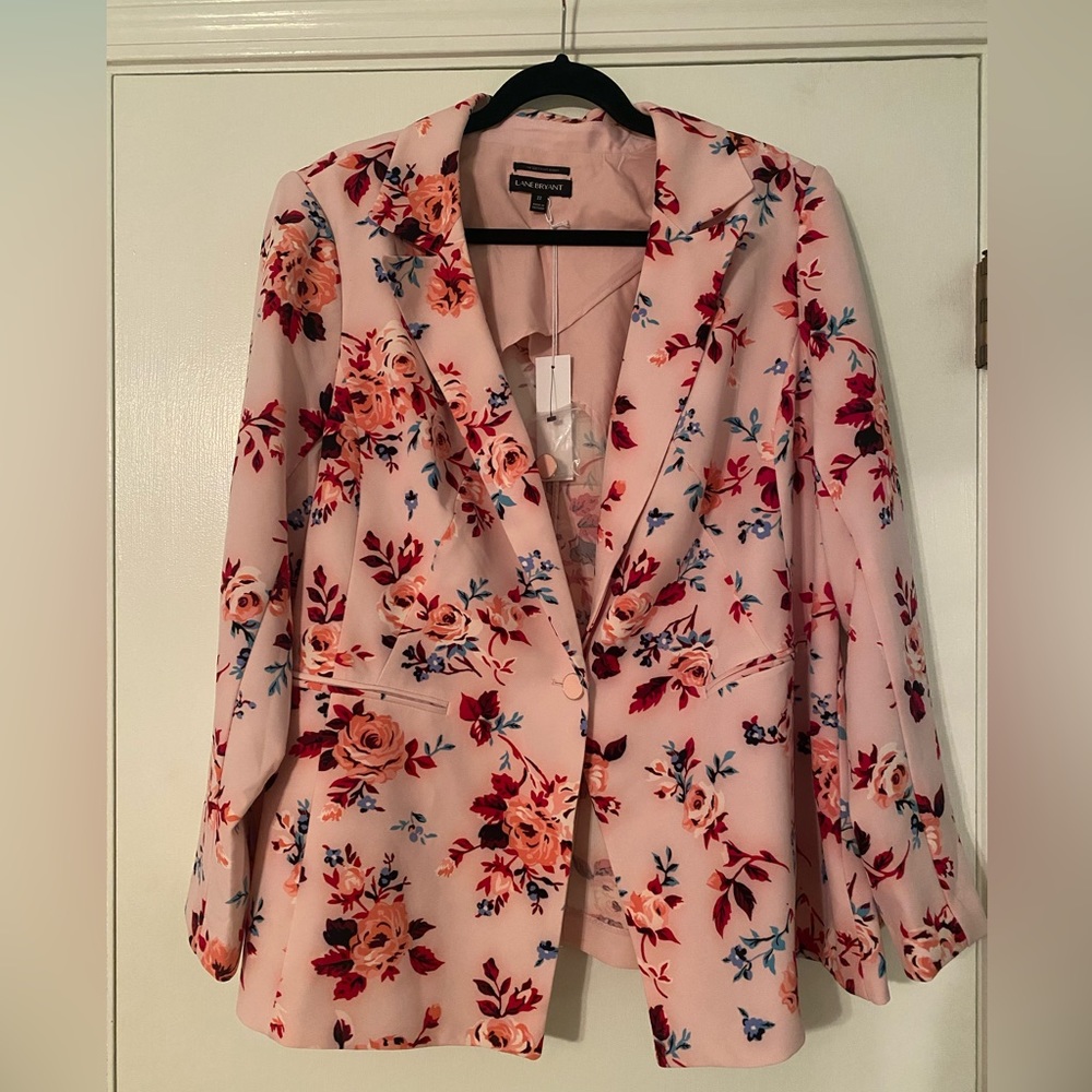 Lane Bryant pink floral blazer, women’s US 22